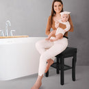 StrongTek Bamboo Shower Bench Seat with Cushion, Shower Stool with Storage Shelf, Lightweight, Non-Slip, Quick-Drain Design, 350 lbs Capacity, Ideal for Bathroom, Spa, Sauna, Living Room by TinyTreasures Baby Boutique