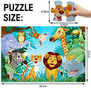 Jumbo Floor Puzzle for Kids Animal Jigsaw Large Puzzles 48 Piece Ages 3-6 for Toddler Children Learning Preschool Educational Development Toys 4-8 Years Old Birthday Gift for Boys and Girls by TinyTreasures Baby Boutique