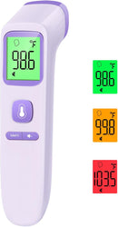 No-Touch Thermometer for Adults and Kids, Digital Accurate Baby Thermometer with Fever Alarm, 1 Second Fast Result, Easy to use, 2 in 1 Mode (Purple) by TinyTreasures Baby Boutique