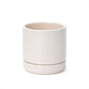 D'vine Dev 4.7 Inch Ceramic Planter Pot with Drainage Hole and Saucer, Indoor Cylinder Round Planter Pot, Oatmeal, 94-O-B-8 by GreenHaven Gardens