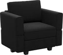Belffin Modular Sectional Arm Accent Chair with Storage Seat Velvet Armchair Single Sofa Club Chair Black by CozyNest Decor