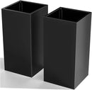 Tall Metal Cube Planter for Outdoor Plants 15" L x 15" W x 30" H 2 Pack, Heavy Duty Steel Planter Box with Removable Insert Shelf, Rectangular Planters for Porch, Garden, Yard, Hotel (Black) by CozyNest Decor