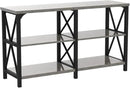 LVB Rustic Sofa Table, Farmhouse Console Table for Living Room, Hallway entryway Table with Storage, Entry Table for Foyer, Light Grey Oak, 55 Inch by CozyNest Decor