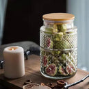 Large Glass Storage Jar, 60 FL OZ Glass Food Storage Containers with Bamboo Lid, Kitchen Containers Cereal Canisters Decorative Jar for Candy Snack Cookies Coffee Tea Nuts Airtight Glass Jars (Round) by CozyNest Decor