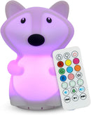 Combined Bluetooth Speaker & Nightlight With 9 Color Emissions, Child Friendly Silicone & BPA Free, USB Recharging, Receives Audio From Computer, Phone Or Tablet, and includes Remote Control (Fox) by TinyTreasures Baby Boutique