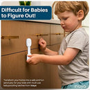 5-Pack Child Proof Cabinet Latches for Drawers, Cupboards, Fridge Toilet Seat, Dishwashers, Trash Can, Up to 37lb Pull Force - Adjustable Length, 3M Adhesive, No Drilling Child Safety Locks, White by TinyTreasures Baby Boutique