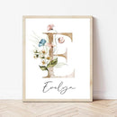 IZI POD Personalized Wooden Name Sign, Floral Monogram Nursery, Nursery Name Sign Boho Floral Pattern, Baby Name Sign, Wooden name signs for nursery, Wildflower Decor, Name signs for kids room gift/15, Design 15 by TinyTreasures Baby Boutique
