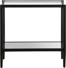 Henn&Hart 24" Wide Rectangular Side Table with Glass Shelf in Blackened Bronze, Table for Living Room, Bedroom by CozyNest Decor