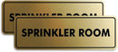 Signs ByLITA Standard Sprinkler Room Sign (Brushed Gold) - Small 2 Pack by GreenHaven Gardens