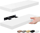 Sorbus Floating Shelves for Wall, Bathroom Shelves Wall Mounted for Kitchen, Bedroom, Bathroom Storage Over Toilet, Hanging Book Shelf for Wall Home Decor Living Room (White, 2 Pack) by CozyNest Decor