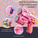 Rechargeable Pink Dolphin Bubble Guns for Kids, LED Light Up Bubble Machine Blower with 2 Bottles Bubble Refill Solution for Kids, Bubble Makers Blaster for Toddlers, Summer Wedding Toys Gift by TinyTreasures Baby Boutique