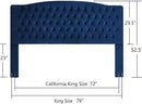 24KF Upholstered Button Tufted King Headboard and Velvet Fabric King/California King- Navy by CozyNest Decor