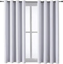 ChrisDowa Grommet Room Darkening Curtains for Bedroom and Living Room - 2 Panels Set Thermal Insulated Blackout Curtains (Greyish White, 52W x 63L by CozyNest Decor
