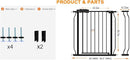 Wide Baby Gate for Stairs Doorways 30" Tall 34 to 38.5 Inch Wide Pressure Mounted Baby Gate Walk Through Child Gates for Kids or Pets Indoor Safety Gates by TinyTreasures Baby Boutique