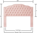 24KF Upholstered Button Tufted Queen Headboard with Nailhead Trim, Elegant Boucle Fabric Full headboard, 6031-Q-Boucle-Pink by CozyNest Decor