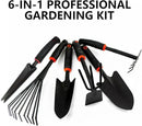 Large Garden Tool Set with Non-Slip Rubber Handle - 6 Piece Heavy Duty, Gardening Hand Tools, Sturdy Durable, Classic Utility Gardening Gift by GreenHaven Gardens
