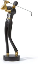 HAUCOZE Golf Figurine Statue Golfer Decoration Arts Home Decor Sculpture Polyresin Black 9.6 inch by CozyNest Decor