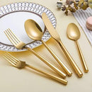 Gold Silverware Set Flatware Set Stainless Steel Cutlery Set 60 Pieces Thick Heavy Hexagon Handle Service for 12 by CozyNest Decor