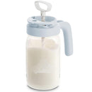 Papablic Glass Breastmilk Pitcher, Formula Mixing Pitcher with Mixing Handle Lid, Wide Mouth Mason Jar Mixer with Flip Locking Spout, Easy to Clean, BPA Free, Blue by TinyTreasures Baby Boutique