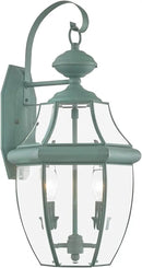 Livex Lighting 2251-06 Outdoor Wall Lantern with Clear Beveled Glass Shades, Verdigris by GreenHaven Gardens