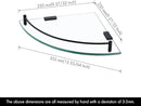 KES Bathroom Glass Corner Shelf Tempered Glass Shelf with Rail Wall Mount Corner Shelf SUS 304 Stainless Steel Matte Black 2 Pack, BGS2101A-BK-P2 by CozyNest Decor