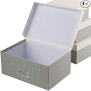 Briful Photo Boxes with Lids - 4 in 1 Set Waterproof Storage Boxes with Handles for Clothes, Shoes, Office, Cosmetic, Books by CozyNest Decor