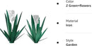 Metal Agave Plant Garden Art, 2 Pack Tequila Rustic Sculpture, Rustic Metal Agave Plants Garden Lawn Home Ornaments, for Yard Stakes, Garden Figurines, Outdoor Patio (2 PCS White Flowers) by GreenHaven Gardens