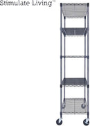 36"x18"x72" Prime Heavy Duty Black 5-Tier Wire Shelving NSF 4000 LBS MAX Capacity Storage Rack for Commercial, Hospital, School, Garage, and Kitchen Uses (with Wheels) by CozyNest Decor