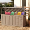 80 Gallon Outdoor Deck Box,Storage Lockable Waterproof Patio Furniture,Garden Tools,Cushions,Pool Accessories Outside Storage Resin Box(Gery) by CozyNest Decor