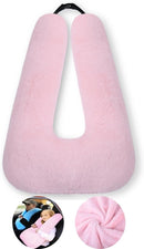 Travel Pillow Cushion for The Back Seat of Car Car Pillow for Kids A Sleeping Artifact Suitable for Long-Distance Travel of Adults and Children Travel Pillow for Kids Pink by TinyTreasures Baby Boutique