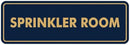 Signs ByLITA Standard Sprinkler Room Sign (Navy Blue/Gold) - Small by GreenHaven Gardens