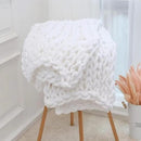 Chunky Knit Blanket Throw 40"*60", Hand Knitted Warm Chenille Throw Blanket, Home Decor Soft Thick Yarn Cable Knit Blanket, Soft Breathable Fleece Banket Christmas for Couch Bed Sofa Best Gift (White) by CozyNest Decor