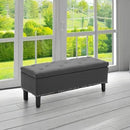 Furniliving Ottoman Bench with Storage, Folding Storage Ottoman Bench with Wood Legs, Upholstered Bedroom Bench with Button-Tufted, Entryway Bench Storage Bench for Bedroom, Linen (Darkgrey) by CozyNest Decor