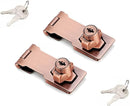 2 Packs Keyed Hasp Locks Twist Knob Keyed Locking Hasp for Small Doors, Cabinets and More,Stainless Steel Steel, Hasp Lock Catch Latch Safety Lock Door Lock with Keys (3inch, Copper) by TinyTreasures Baby Boutique