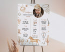 Generic Personalized First Rodeo Milestone Sign, Cowboy 1St Birthday Photo Milestone Poster, Wild West First Birthday Board, Design 015 by TinyTreasures Baby Boutique