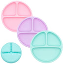 WeeSprout Silicone Divided Plates (No Lids), 100% Food Grade Silicone Divided Plates for Toddlers & Kids, Dishwasher & Microwave Safe by TinyTreasures Baby Boutique