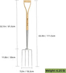 Berry&Bird Gardening Digging Fork, 4-Tine Stainless Steel Pitchfork, 43.9" Heavy Duty Spading Fork with D-Grip Handle and Ergonomic Ash Wood Handle for Digging, Planting, Cultivating, Aerating by GreenHaven Gardens