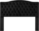 24KF Upholstered Tufted Button Velvet Headboard,Comfortable Fashional Headboard Queen/Full Size,Black by CozyNest Decor