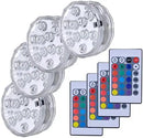 Submersible Led Lights, Submersible Waterproof RGB Change Remote Controlled Submersible Led Lights for Pond Pool Fountain Aquarium Vase Hot Tub Bathtub Fish Tank Party Halloween (4 Pack) by GreenHaven Gardens