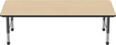 FDP Rectangle Activity School and Classroom Kids Table (36 x 72 inch), Toddler Legs, Adjustable Height 15-24 inches - Maple Top and Black Edge by CozyNest Decor