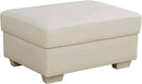 Ottoman Rectangular Storage Ottoman Bench, Genuine Cow Leather Footrest, Coffee Table, Stool Footstool with Hinged Lid for Living Room, Bedroom, Entryway, White, 36.5"x28"x18.5" by CozyNest Decor