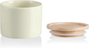 Sweejar Kitchen Canisters Ceramic Food Storage Jar, Stackable Containers with Airtight Seal Wooden Lid for Serving Ground Coffee, Tea, Sugar, Spice and More - 5 Fl Oz(Beige) by CozyNest Decor