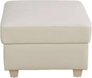 Ottoman Rectangular Storage Ottoman Bench, Genuine Cow Leather Footrest, Coffee Table, Stool Footstool with Hinged Lid for Living Room, Bedroom, Entryway, White, 36.5"x28"x18.5" by CozyNest Decor