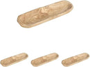 Creative Co-Op Paulownia Wood Oval Bowl | Brown | 22.75" L x 6" W x 3.25" H | (Pack of 4) by CozyNest Decor