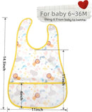 Baby bibs Waterproof Toddler bib - Feeding bib with Pocket for Infant Boy Girl Washable 6-36M by TinyTreasures Baby Boutique
