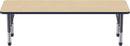 Factory Direct Partners FDP Rectangle Activity School and Classroom Kids Table (24 x 72 inch), Chunky Toddler Legs, Adjustable Table Height 15-24 inches - Maple Top and Navy Edge by CozyNest Decor