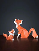 HAUCOZE Fox Figurine Gifts Geometric Sculpture Decor Animal Gifts Statue Polyresin Arts 4.0 inch by CozyNest Decor