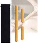 3PCS 100% Natural Solid Bamboo Massage Sticks,GuaSha Bamboo Massage Rollers for Back,Legs,Full Body,Deeply Deep Tissue Massage,Muscle Relax,Body Shaping,Portable Therapy Set(with Storage Bag) by CozyNest Decor