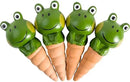 Kaxich Terracotta Plant Self Watering Spikes, 4 Pack Plant Watering Globes Frogs Styles Decorative Self Plant Watering Stakes Vacation Plant Watering Bulbs for Indoor Outdoor Plants by GreenHaven Gardens
