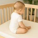 Organic Cotton Crib Mattress Protector - Water Resistant Flat Sheet Liner Pad, Skin Friendly, Chemical-Free Pure Cotton [GOTS-Certified] for Cradle (36"x18") - Made in USA by TinyTreasures Baby Boutique